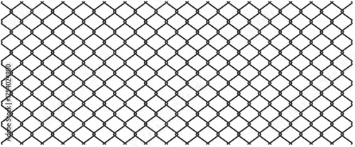 Steel wire chain link fence seamless pattern. Metal lattice with rhombus, diamond shape silhouette. Grid fence background. Prison wire mesh seamless texture. Vector illustration on white background