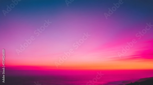 Stunning sunset seascape with vibrant hues blending across the horizon,