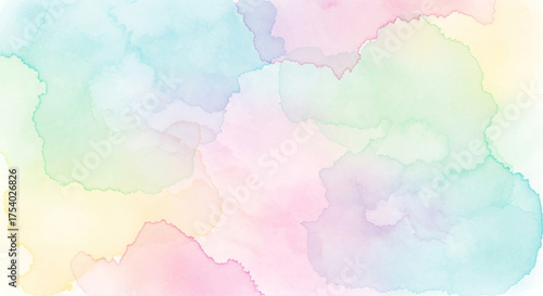 Watercolor background with vibrant pastel hues blending seamlessly, creating a soft, dreamy texture
