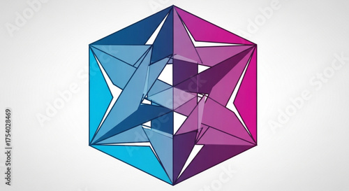Geometric abstract shape, a modern and eyecatching design element for any creative project or branding material