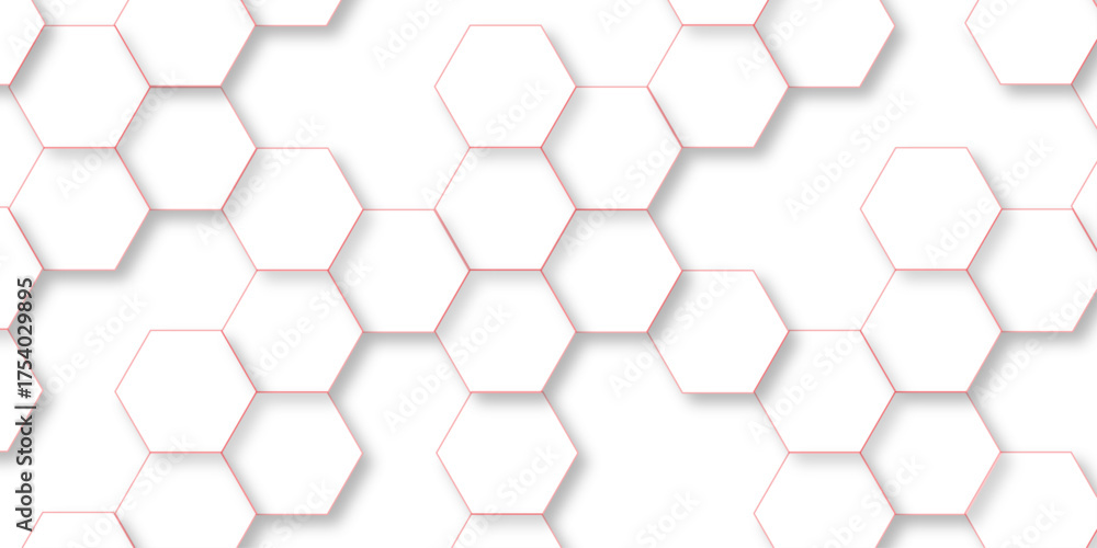 Naklejka premium Geometric abstract hexagon technology background.. Abstract honeycomb background.. Vector illustration of hexagons pattern, Creative idea for medical technology or science design.