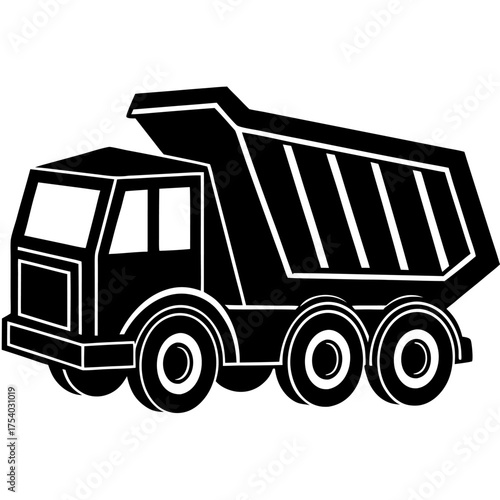 Vector of Dump truck on white background