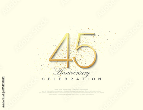 Simple number 45th anniversary. Premium vector number for celebration. Premium vector for poster, banner, celebration greeting.
