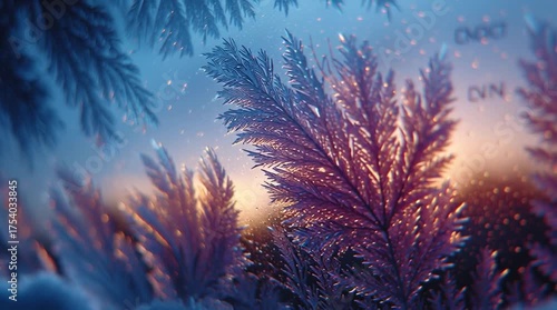 Cinematic Macro of Frost and Sunrise