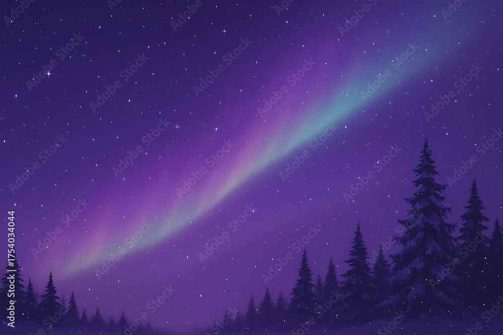 Naklejka premium night landscape with stars