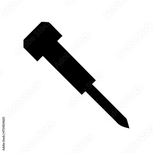 Illustration of a black awl, perfect for crafting, leatherwork, or woodworkingthemed designs and projects