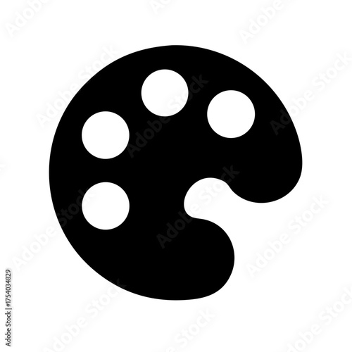 Illustration of a paint palette with multiple colors, represents art, creativity, design, and the tools used in painting