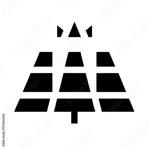 Vector art of a simple black and white vector illustration of a solar panel for energy, sustainability, or technology themed designs