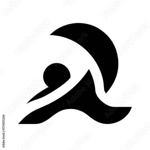 Vector art of abstract vector illustration of a person doing yoga pose, the design is simple, modern, and suitable for various purposes