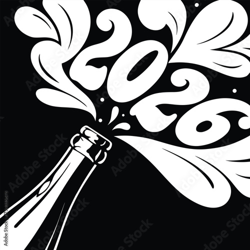 Champagne bottle popping with golden spray a celebratory moment captured
