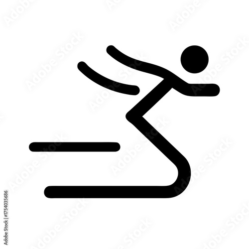 Vector art of running man icon, a symbol of speed, fitness, and competition, perfect for sportsrelated designs and athletic events, simple and bold