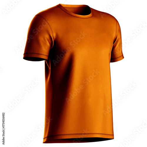 Showcase your designs like a graphic design pro with this Side View Classic Jersey T Shirt Mockup In Scarlet Ibiz Color.