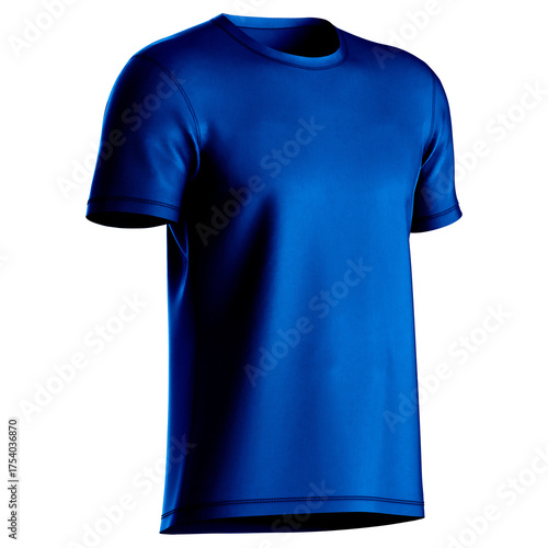 Showcase your designs like a graphic design pro with this Side View Classic Jersey T Shirt Mockup In Baleine Blue Color.