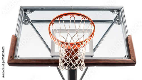High angle view of a basketball hoop.