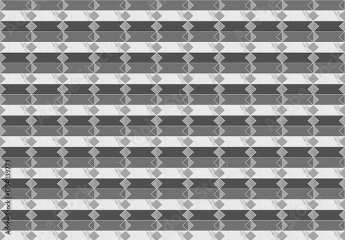 Abstract Gray Geometric Pattern With Diamond Tessellations And Striped Textures For Modern Design