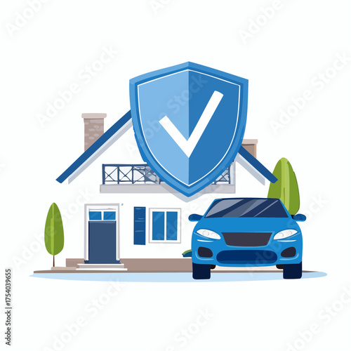 Home and car insurance concept