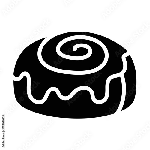 cinnamon roll glyph icon