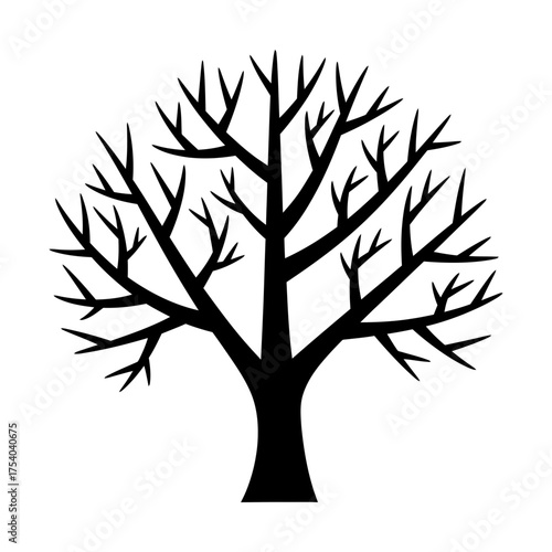 tree without leaf glyph icon representing nature and seasonal landscape
