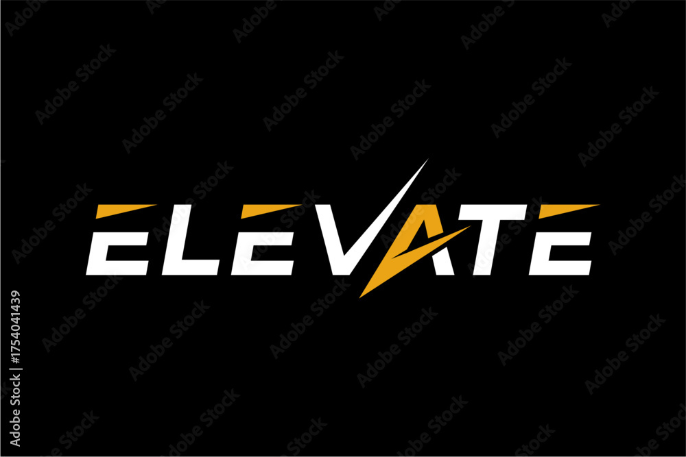 Fototapeta premium elevate text vector logo design concept, illustration design isolated on black background