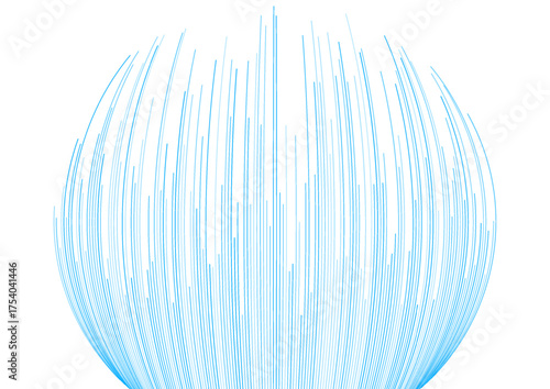 Blue minimal spherical lines abstract tech modern background. Vector geometric futuristic design