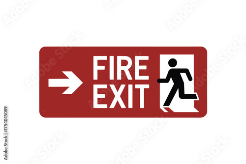Vector art of fire exit sign emergency exit sign with running man and arrow safety sign for evacuation vector illustration of fire exit sign on transparent background