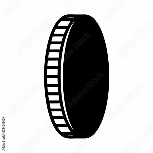 Single coin with detailed edge, representing currency or financial transactions and success