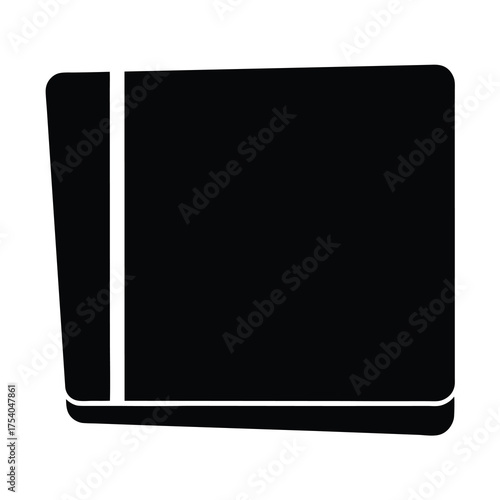 Abstract black shape featuring rounded corners and an internal white boundary