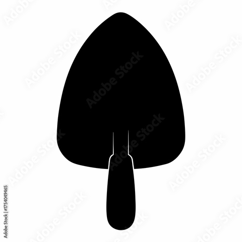 Isolated black silhouette of a trowel tool on white background illustration