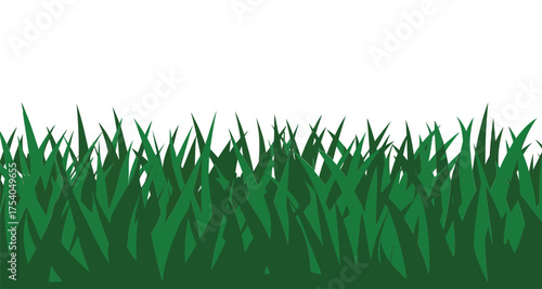 Green grass vector illustration, perfect for adding a touch of nature to your designs, creating a fresh and vibrant atmosphere on transparent background