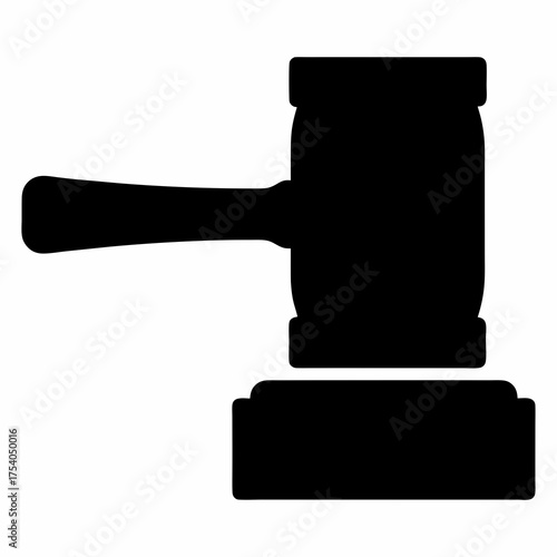 Black silhouette of a judge gavel representing law and legal proceedings