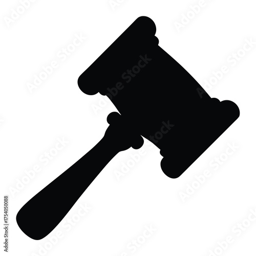 Black silhouette of a gavel used in legal and auction settings