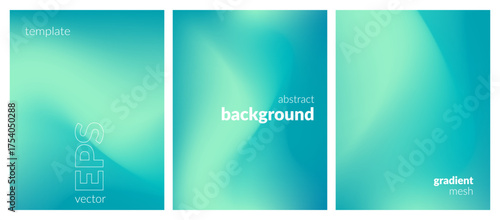 Abstract liquid background set. Gradient mesh. Effect bright color blend. Blurred fluid colorful mix. Modern design template for web covers, ad banners, posters, brochures, flyers. Vector image EPS