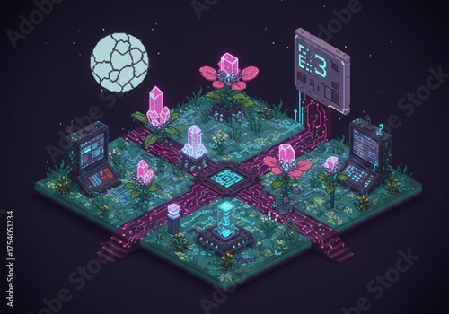 Surreal Pixel Art Worlds — Mythical, Sci-Fi, and Fantasy Landscapes with Absurd Dreamlike Details and Retro Aesthetic