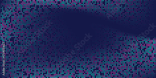 Aesthetic Vector halftone gradient effect. Vibrant abstract background. Retro 80's style colors and textures