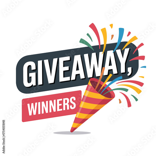 Giveaway winners concept isolated on a promotional event where prizes are awarded to participants, often through a random drawing or contest on transparent background