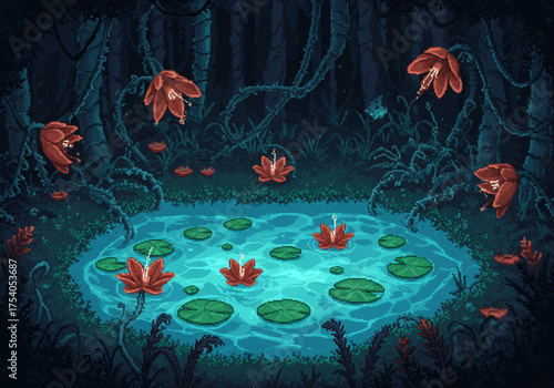 Surreal Pixel Art Worlds — Mythical, Sci-Fi, and Fantasy Landscapes with Absurd Dreamlike Details and Retro Aesthetic