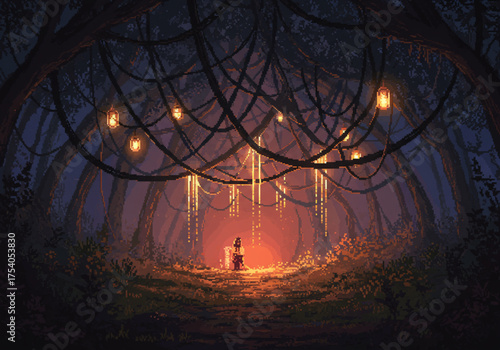 Surreal Pixel Art Worlds — Mythical, Sci-Fi, and Fantasy Landscapes with Absurd Dreamlike Details and Retro Aesthetic