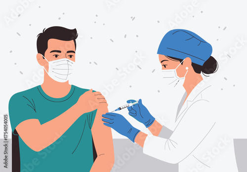 Vaccination against coronavirus isolated on doctor injecting vaccine into patients arm immunization and healthcare concept for protection against covid19 on transparent background
