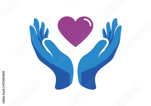 Hands holding a heart, symbolizing care, love, and support, representing the importance of compassion and kindness isolated on on transparent background