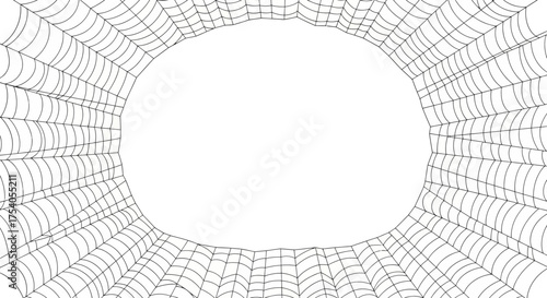 Spiderweb tunnel with white center, creating a unique perspective.