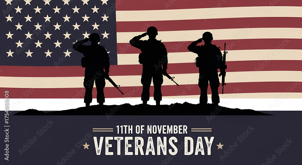 Obraz premium Honoring Service A Veterans Day Tribute to Our Heroes and Their Sacrifice