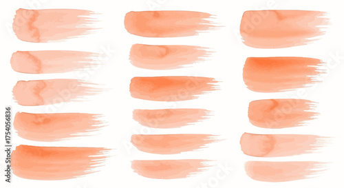 Watercolor brush strokes in shades of orange on a white background.