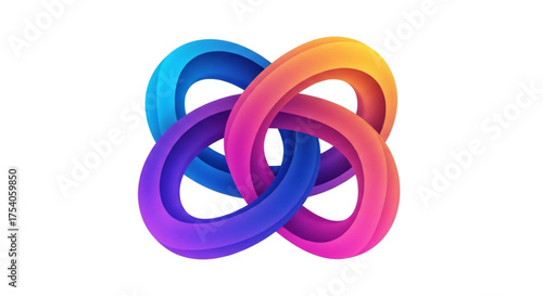 Colorful infinity loop, symbolizing endless possibilities, continuous flow, and interconnectedness in a vibrant design