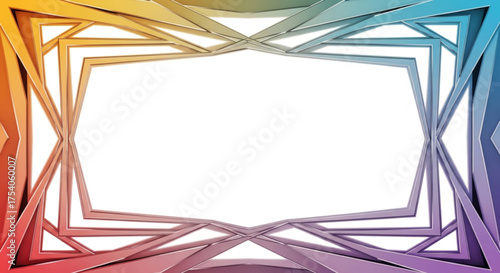 Colorful geometric frame, creating a vibrant and modern border for your designs with a playful and eyecatching aesthetic