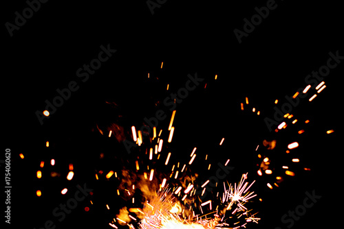 A dazzling display of sparks against a black background.