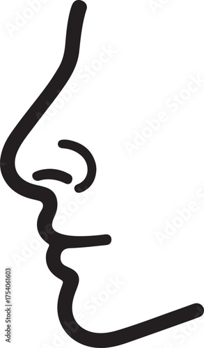 nose silhouette on white background
