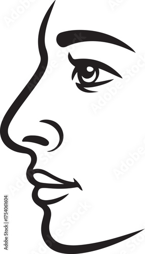 nose silhouette on white background