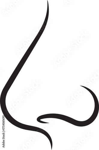 nose silhouette on white background