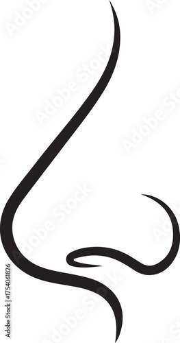 nose silhouette on white background