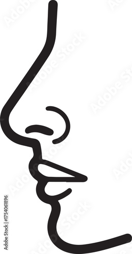 nose silhouette on white background
